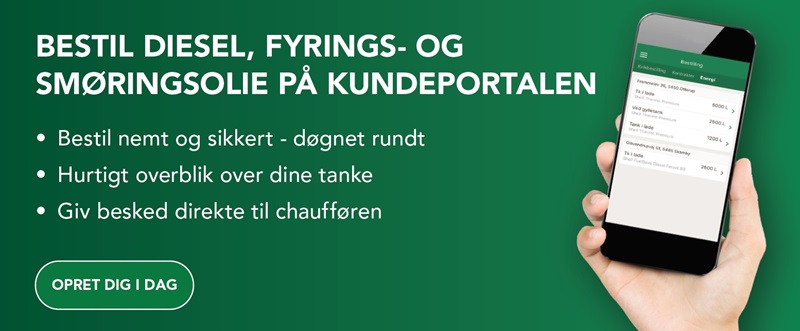 Bestil diesel, fyrings og smøringsolie på kundeportalen